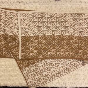 Michael Kors Tan/Cream/White Monogram Scarf